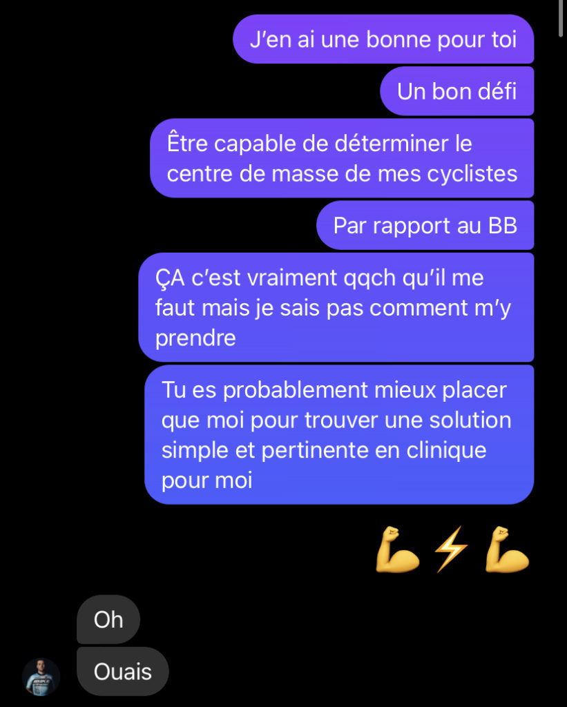 conversation Bike Fit (base révolutionnaire)